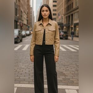 NWT Blank NYC Faux Leather Jacket Xl Beige